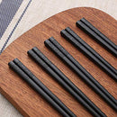 10 Pairs Fiberglass Chopsticks, Reusable Alloy Chop Sticks Non-slip Chopsticks in Minimalism Style, Dishwasher, 9 1/2 Inches (black Cherry blossoms)