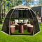 EighteenTek Screen House Room Pop Up Gazebo Outdoor Camping Canopy Tent Sun Shade Shelter Mesh Walls Not Waterproof 10'x10' Beige (9120#E6)