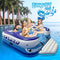 SereneLife Inflatable 4- Person Floating Island Raft, Party Island Raft w/ 4 Drink Holders, Use for Lounging on Lake, Beach River or Pool