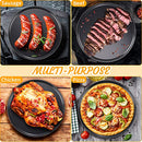 Meanplan 8 Pcs Round Pizza Pan Non Stick Bakeware Pizza Pan for Oven Heavy Duty Carbon Steel Pizza Pan Dishwasher Safe for Home Restaurant Kitchen Baking Supplies (10 Inch)