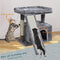 SIYIPURR Small Cat Tree for Indoor Cats，Cat Tower with Cat Scratching Post and Board，Cat House with Cat Perch for Kitten, Cat Condo,Stable Cat Stand (Light Grey)