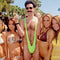 SHATCHI Men's Borot Mankini Man Underwear Swimwear Thong Stag Do Fancy Dress Costume, Green, One Size UK