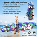 SereneLife Inflatable Stand Up Paddle Board (6 Inches Thick) with Premium SUP Accessories & Carry Bag | Wide Stance, Bottom Fin for Paddling, Surf Control, Non-Slip Deck | Youth & Adult Standing Boat
