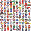 100 Pack Anime Crock Shoe Charms Bulk Pins for Croc Boys Girls, Mario Charms Accessories Different No-Repeat Shoes Decorations Accessories Kids Birthday Party Gifts, Polyvinyl Chloride, No Gemstone