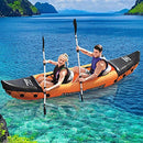 Bestway Inflatable Kayak, 2 Person Kayaks Boat Fishing Canoe Water Park Kayaking Equipment, Padded Board Seats and Aluminium Paddle Oars 3.21 x 0.88m Orange