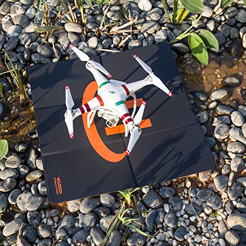 2021 VCUTECH Drone Landing Pad Pro Fast-Fold Double-Side Waterproof 25 inch(65cm) Compatible with DJI Mavic Air 2, Mavic Mini 2, Mavic 2 Pro/Zoom, DJI FPV, Drone Accessories(Black)