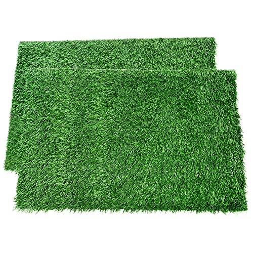 LOOBANI Dog Grass Pee Pads, Artificial Turf Pet Grass Mat Replacement for Puppy Potty Trainer Indoor/Outdoor Use - Set of 2 (14"x18")