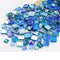 500g/1.1 Pounds Glass Mosaic Tiles, Irregular Crystal Mosaic Tiles for Crafts Bulk and Tiny Stepping Stone kit, Transparent Stained Glass Sheets for Handmade  DIY Art Crafts and Home Decoration,Blue