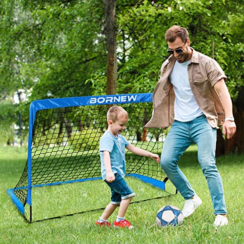 Soccer Goal Kids Soccer Net for Backyard Set of 2 - Size 2.9X2.4 Portable Pop Up Practice Mini Soccer Goals with Carry Case - Lightweight and Foldab