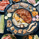 Food Party Hot Pot and Grill Electric Smokeless Grill 220V 2200W with Separable Cooking Plate Hotpot Korean BBQ Indoor Barbecue & Grill Shabu Shabu Pot