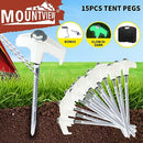 Mountview Tent Pegs Glow in Dark Heavy Duty Screw Steel In Ground Camping Outdoor Stakes x15