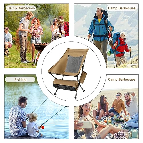 Loyala Outdoor Camping Chair Portable Lightweight Folding Camp Chairs with Headrest High Back for Outdoor Hiking Travel Picnic Fishing Backpacking