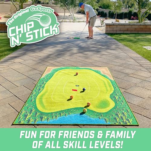 GoSports Chip N' Stick Golf Chipping Mat Game with Golf Balls - Choose Classic, Darts or Islands