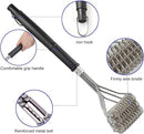 2 Pack BBQ Grill Brush, 18 Inch BBQ Accessories, BBQ Cleaning Brush Safe Bristle Free BBQ Brush,100% Rust-Proof Stainless Steel- BBQ Grill Cleaner for Gas, Charcoal, Smoker, Porcelain, Infrared Grill