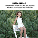 Ukje Cushion Compatible with Stokke Tripp Trapp High Chair (Old and New Model) 2 Pieces, Coated Plastified Cushion, Stokke Tripp Trapp Cushion Easy to Clean, White Monkey