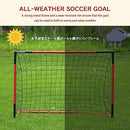 Soccer Goal-KAIHAOWIN Steel Frame Soccer Net with All Weather Net for Kids/Adult-Quick Assembly and Durable Sports Training Goals for Backyard Indoor Outdoor-Heavy Duty Matel Soccer Practice-6'x4'