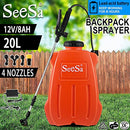 SeeSa 20L Electric Backpack Sprayer 12V Rechargeable Farm Garden Pump Spray Weed Battery Powered Backpack Sprayer for Lawn and Garden, Weeds, Fertilizer