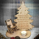 Christmas Remembrance Candle Ornament,Rocking Chair Christmas Angel Poem Desktop Wooden Christmas Memorial Ornament,Wooden Candlestick Decoration Christmas Tree Candle Holder For Home Party (Tree Chair)