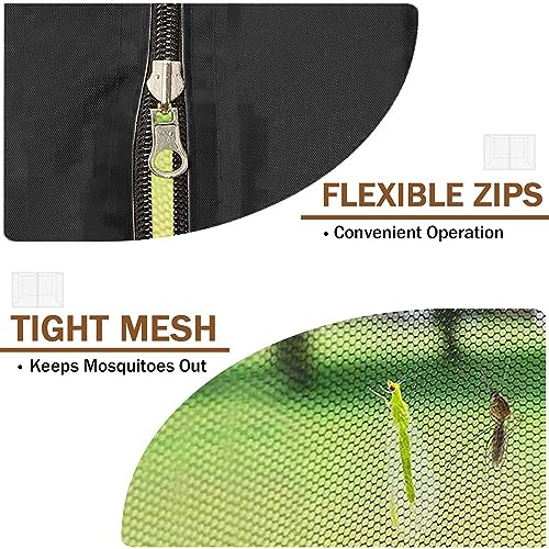 EasyLee Gazebo Universal Replacement Mosquito Netting 10x12, 4-Panel Screen Walls for Outdoor Patio with Zipper, Mosquito Net for Tent Only (Black)