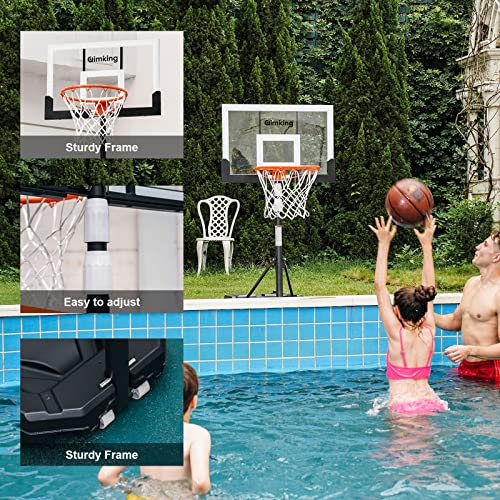Aimking Portable Basketball Hoop System 29 Inch Impact Backboard 3.2FT to 7.2FT Telescoping Adjustment Basketball Goal System for Indoor Outdoor
