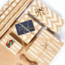 ZCOINS 4 Rolls of Kraft Wrapping Paper - 17" x 33 ft per Roll, Recyclable Gift DIY Wrapping Paper with Flax Strings and Tape for Kids Women Men Birthday Wedding Bridal Baby Showers Christmas Crafts Holidays