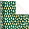 Hallmark Foil Christmas Wrapping Paper with Cut Lines on Reverse (3 Rolls: 60 sq. ft. TTL) Classic Santa Claus, Gold Merry Christmas, Green Plaid with Gold Trees