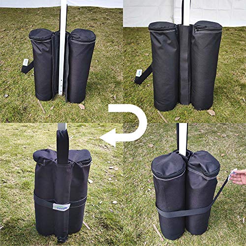 Goutime Canopy Weight Bags 40 lb for Pop Up Canopy Tent Legs, Gazebo Sand Bag Weights Set of 4 Black