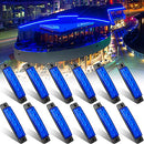 12 Pieces Boat Navigation Lights 6 LED Marine Boat Lights 12V Waterproof Navigation Lights for Yacht Fishing Pontoon Boat (Blue)