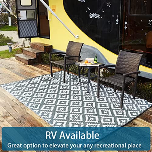 Picnic Blankets 120 x 180cm Reversible Floor Mat Recycled UV Resistant Rugs Outdoor Picnic Mat Reversible Plastic Rug Foldable Camping Blankets Indoor Rug for Garden RV Patio Deck Balcony BBQ Beach Ge