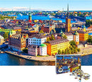 1000 Pieces Jigsaw Puzzles for Adults 28 x 20 Inch 1000 pcs Jigsaw Puzzles Difficult Puzzles Entertainment Birthday Graduation Gifts for Home Decor Stockholm Riverside Town Sweden Jigsaw Puzzle