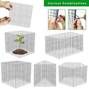 10 Pack Wire Plant Protectors Square Wire Plant Cages Mesh Plant Cage Chicken Wire Cloche with 40 Ground Stakes and 200 Nylon Ties Protect Plants, Garden,Shrubs and Vegetables from Animals, 12x12 inch