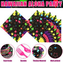 Yingzhao 180 Pcs Neon Birthday Party Paper Plates and Napkins Cups Supplies Disposable Glow Tableware Decorations Utensils Included for Glow in the Dark Party Decorations, Serve 30 Guests