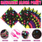 Yingzhao 180 Pcs Neon Birthday Party Paper Plates and Napkins Cups Supplies Disposable Glow Tableware Decorations Utensils Included for Glow in the Dark Party Decorations, Serve 30 Guests