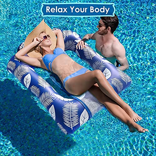 Inflatable Pool Float Surround Raft Swimming Water Hammock Chair with Mesh for Ocean Lake River & Foldable Tanning Lounger Beach Leisure Toys Sun Shelf Recliner for Adult Teens Cool Vacation