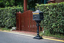 ZOTORUN Curbside Mail Manager Rustproof Cast Aluminum Locking Security and Post Mount Mailbox, Large, Black