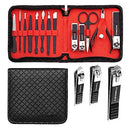 FAMILIFE Manicure Set Manicure Kit Nail Clippers - 13PCS Nail Kit Mens Grooming Kit Pedicure Set Professional Manicure Set Stainless Steel Gifts for Men Black Red Travel Case Nail Care Gifts For Women