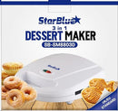 Mini Donuts Baker, Mini Cake and Quiche Baker, Taiyaki Baker - 3 in 1 Three Slices Removable Dessert Baker by StarBlue - White AC 220-240V 50/60Hz 700-800W, UK Plug with EU Adapter