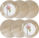 FYY Placemats, Round Placemats Set of 6 for Dining Table, Washable Round Anti-Skid Heat-Resistant PVC Table Mats Durable Stain Resistant Kitchen Table Mats, Set of 6 Gold