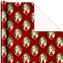 Hallmark Foil Christmas Wrapping Paper with Cut Lines on Reverse (3 Rolls: 60 sq. ft. TTL) Classic Santa Claus, Gold Merry Christmas, Green Plaid with Gold Trees