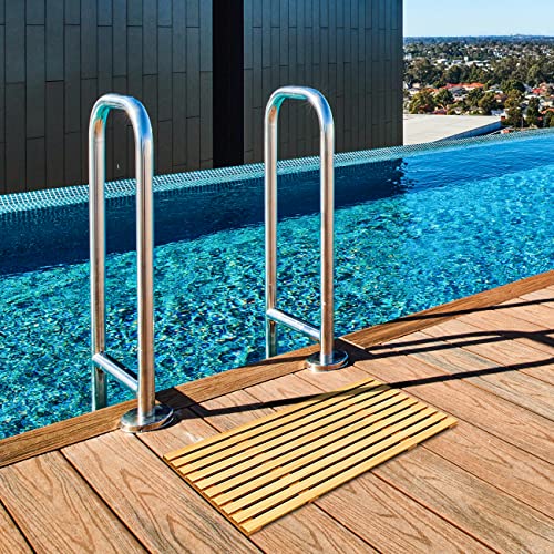 Clevinger Bamboo Bath Mat, Non Slip Shower Mat for Bathroom,Sturdy Waterproof Wooden Floor Bath Duck Board for Easy Storage,Standard Bath mat for Bathroom Showers, Bathtubs, Floors, Indoor and Outdoor Use