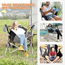KingCamp Hammock Camping Chair Swinging Rocking Chair for Adults Lawn Beach Camp Outside Portable Folding Chair Hold Up to 300lbs with Adjustable Back Support Carrying Bag Cup Holder (Grey/Black)