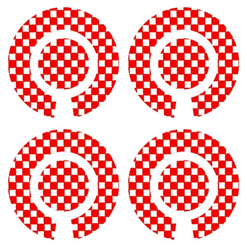 Acclaim Lawn Bowls Identification Stickers Markers Standard 5.5 cm Diameter 4 Full Sets Of 4 Self Adhesive Two Colour Small Check Mixed Colours (E)