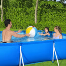 Bestway Steel Pro 9.8' x 6.6' x 26" Rectangular Steel Frame Above Ground Outdoor Backyard Swimming Pool Set with 330 GPH Filter Pump