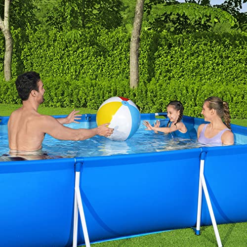 Bestway Steel Pro 9.8' x 6.6' x 26" Rectangular Steel Frame Above Ground Outdoor Backyard Swimming Pool Set with 330 GPH Filter Pump