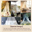 Zufio Mosquito Net for Bed, Extra-Long Bed Canopy for Girls 12.5M Coverage Mosquito Bed Net Essential Summer Netting Cover for Home Outdoor& Trip, White (White 1) (B-White L Size)