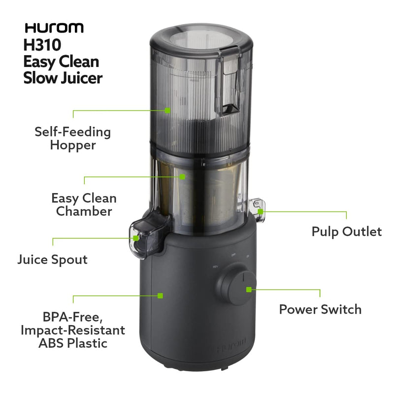 Hurom H310A Personal Self Feeding Slow Masticating Juicer (Matte Black)