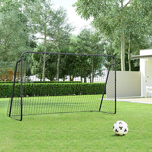 SONGMICS Children's Soccer Goal 12 x 6 Foot, in Garden, Courtyard, Park, Beach, Metal Pipes and PE Net, Quick Assembly, Black USZQ366B01V1