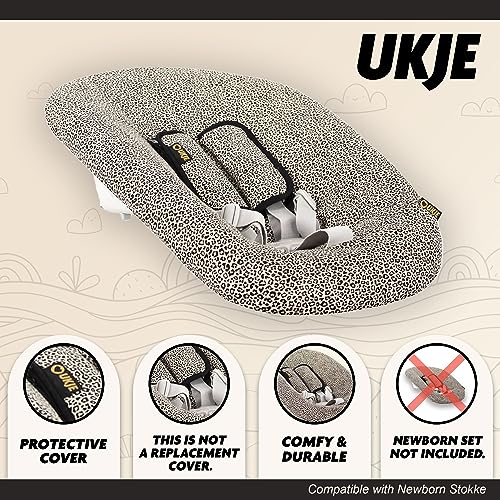 Ukje Cover Compatible with Stokke Tripp Trapp Newborn Set, 1 Piece, Perfect Fit Cover for Newborn Set Stokke, Luxurious Breathable and Soft Cotton, Leopard
