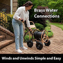 Liberty Garden 870-M1-2 Industrial 4-Wheel Garden Hose Reel Cart, Holds 300-Feet of 5/8-Inch Hose - Tan