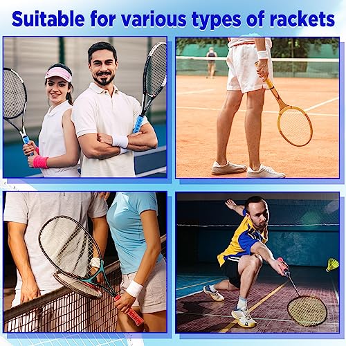 Wettarn 60 Pcs Racket Grip Anti Slip 43 Inches Tennis Racket Grip Tape Racket Overgrips Precut and Dry Feel Tennis Grip Anti Slip Absorbent Tennis Overgrip for Tennis, Badminton, Fishing Rod